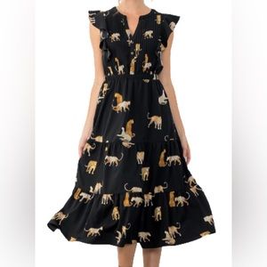 THML Flutter Sleeve Midi Dress Size M